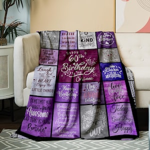 Custom 50th Birthday Birthday Gifts for Women, Friend, Family. Custom Name Birthday Blanket