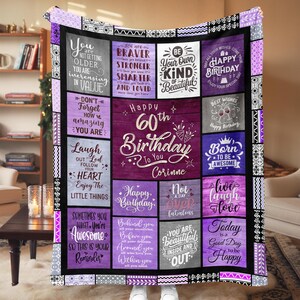 Custom 50th Birthday Birthday Gifts for Women, Friend, Family. Custom Name Birthday Blanket