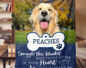 Personalized Dog Photo Memorial Blanket, Pet Loss Sympathy Gifts 2025