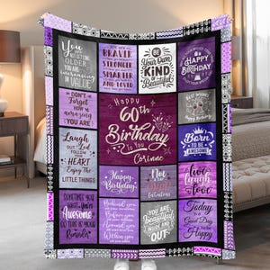 Custom 50th Birthday Birthday Gifts for Women, Friend, Family. Custom Name Birthday Blanket