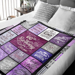 Custom 50th Birthday Birthday Gifts for Women, Friend, Family. Custom Name Birthday Blanket