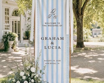 Personalized Wedding Welcome Sign, Cotton Linen Wedding Tapestry, Wedding Anniversary Banner Decor
