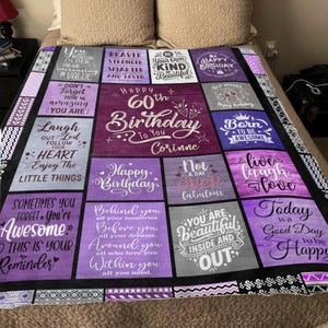 Custom 50th Birthday Birthday Gifts for Women, Friend, Family. Custom Name Birthday Blanket
