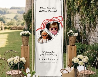 Personalized Wedding Welcome Sign, Custom Cotton Linen Rehearsal Party, The Nigh Before Wedding Decor