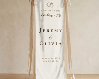 Personalized Wedding Welcome Sign, Custom Wedding Ceremony, Boho Wedding Welcome Sign, Wedding Tapestry Decor