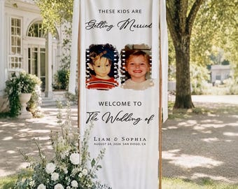 Personalized Wedding Welcome Sign, Custom Cotton Linen Tapestry Wedding Decor Gift, Engagement Party Sign