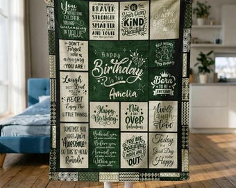 Custom Birthday Blanket, Custom Name Birthday Gifts for Women, Birthday Gift for Friend, Family