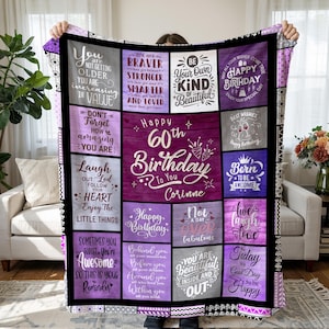 Custom 50th Birthday Birthday Gifts for Women, Friend, Family. Custom Name Birthday Blanket