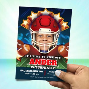 Editable Football invitation template, Football birthday party invitation, Editable Chiefs Invitation, Chiefs party invitation. 1210