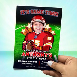 Editable Football party invitation with photo, DIY Football party invitation, Custom Football party Invitation, Football team invitation 859