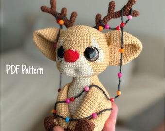 Christmas Reindeer Amigurumi Crochet Pattern – Holiday Deer Decor (PDF Pattern)