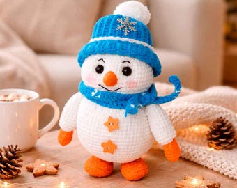 Wzór na bałwana szydełkowego amigurumi – ozdoba świąteczna DIY (wzór PDF)