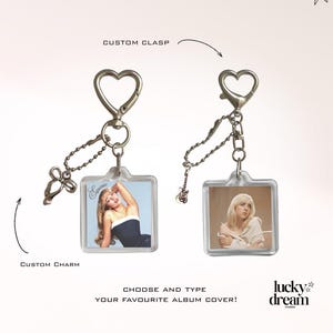 Custom Pop Album Charm Keychain, Coquette Y2K Bag Charm
