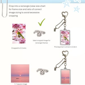 May include: A promotional image for medium rectangle keychains. The image shows a keychain with a floral design, a diagram, and text that reads "MEDIUM RECTANGLE KEYCHAINS". The keychain is 4.5cm x 2.8cm.