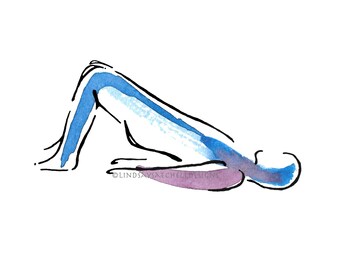 Bridge Pose | Pilates Art Print, Pilates Gift, Pilates Studio Decor, Inspiration Art, Pilates Inspiration, Unique Gifts