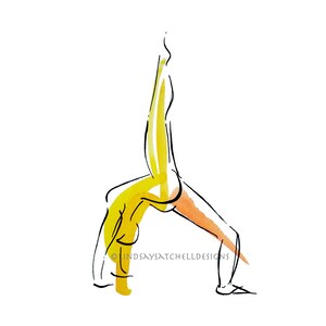 Wheel Pose Yoga Art Print Yoga Gifts, Yoga Studio Decor, Yoga Inspiration, Inspiration Gifts, Gift, Inspiration Art image 1