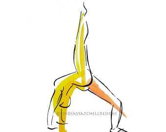 Wheel Pose - Yoga Art Print  | Yoga Gifts, Yoga Studio Decor, Yoga Inspiration, Inspiration Gifts, Gift, Inspiration Art