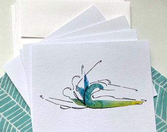 Pilates Notecards Limited Edition 4 Pack | Pilates Gift, Unique Gifts, Inspiration Art, Pilates Inspiration