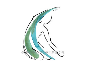 Mermaid | Pilates Art Print, Pilates Gift, Pilates Studio Decor, Inspiration Art, Gifts, Pilates Inspiration