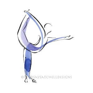 Dancer Pose - Yoga Art Print | Yoga gifts, Yoga Studio Decor, Unique Gift Idea, Inspiration Art