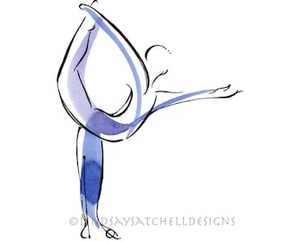 Dancer Pose - Yoga Art Print | Yoga gifts, Yoga Studio Decor, Unique Gift Idea, Inspiration Art