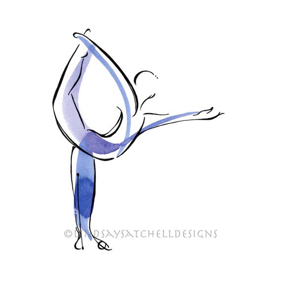 Dancer Pose Yoga Art Print Yoga Gifts, Yoga Studio Decor, Unique