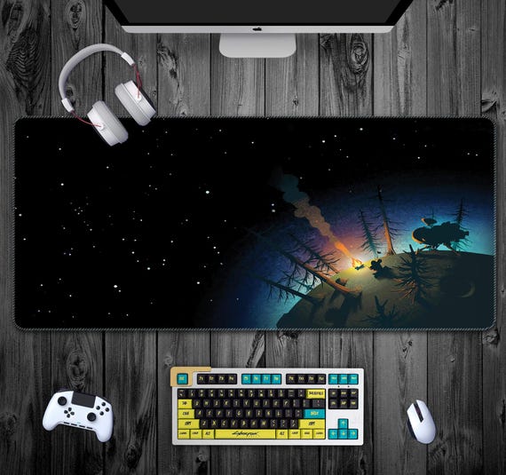 Outer Wilds Gaming Mouse Pad XXL, Cool Desk Pad Extended, Gaming Desk Mat, TCG Play Mat Gift, Outer Wilds Gift, Space Universe Computer Mat