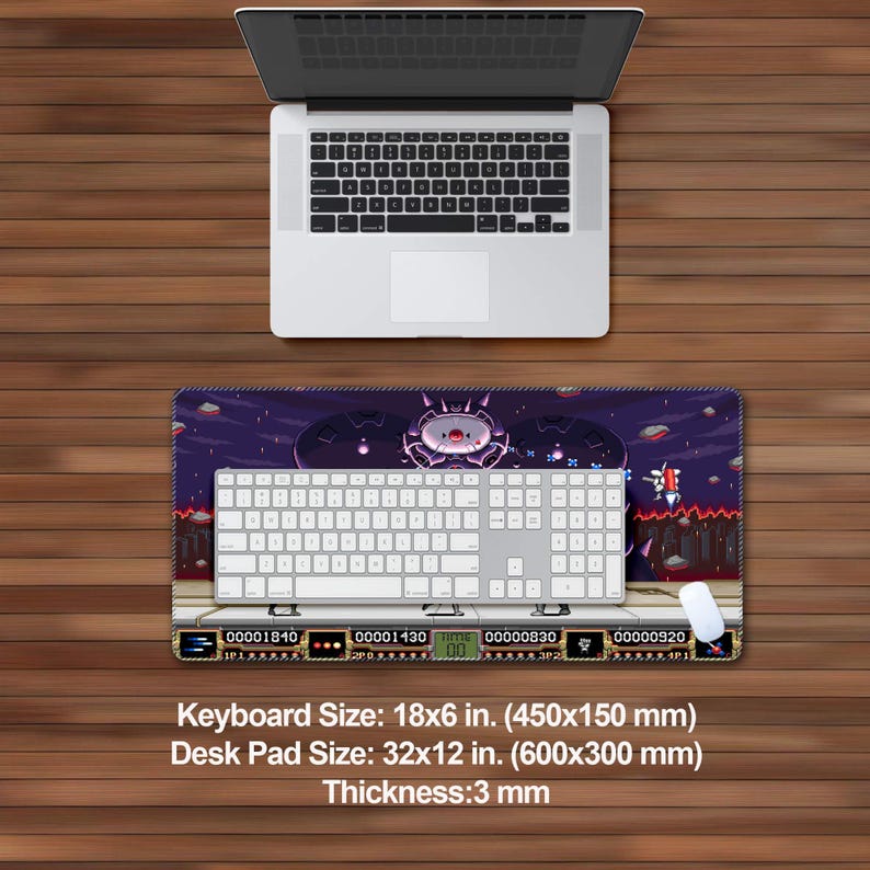 Contra Hard Corps Reloaded Mouse Pad XXL, Aseprite Art Design Desk Pad Large, Konami Video Game Desk Mat Long, Keyboard Computer Laptop Mat image 6