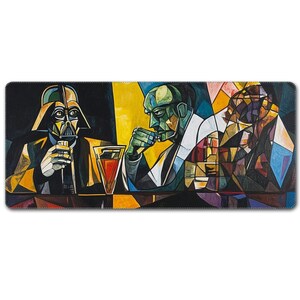 Darth Vader On Picasso's Painting Gaming Desk Mat,Cool Desk Pad, Star wars Mouse pad, TCG Play Mat, Star Wars Gift, Modern Abstract Gift image 3