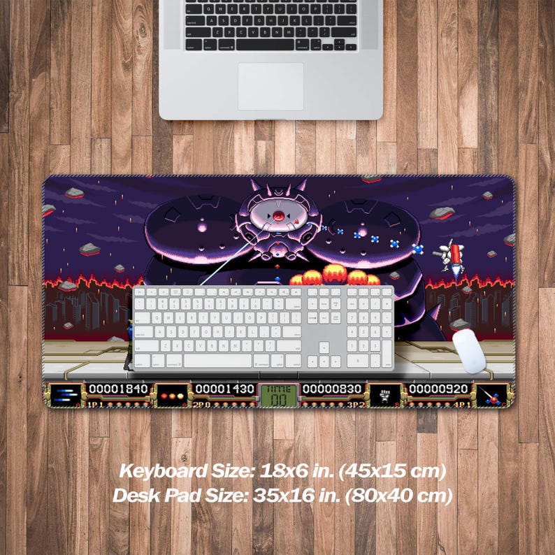 Contra Hard Corps Reloaded Mouse Pad XXL, Aseprite Art Design Desk Pad Large, Konami Video Game Desk Mat Long, Keyboard Computer Laptop Mat image 4
