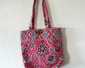 Vera Bradley Mod Floral Pink Quilted Backpack Small Bookbag Purse Retired Y2K VERA BRADLEY Priscilla Pink Backpack Purse | Mercari main image 4