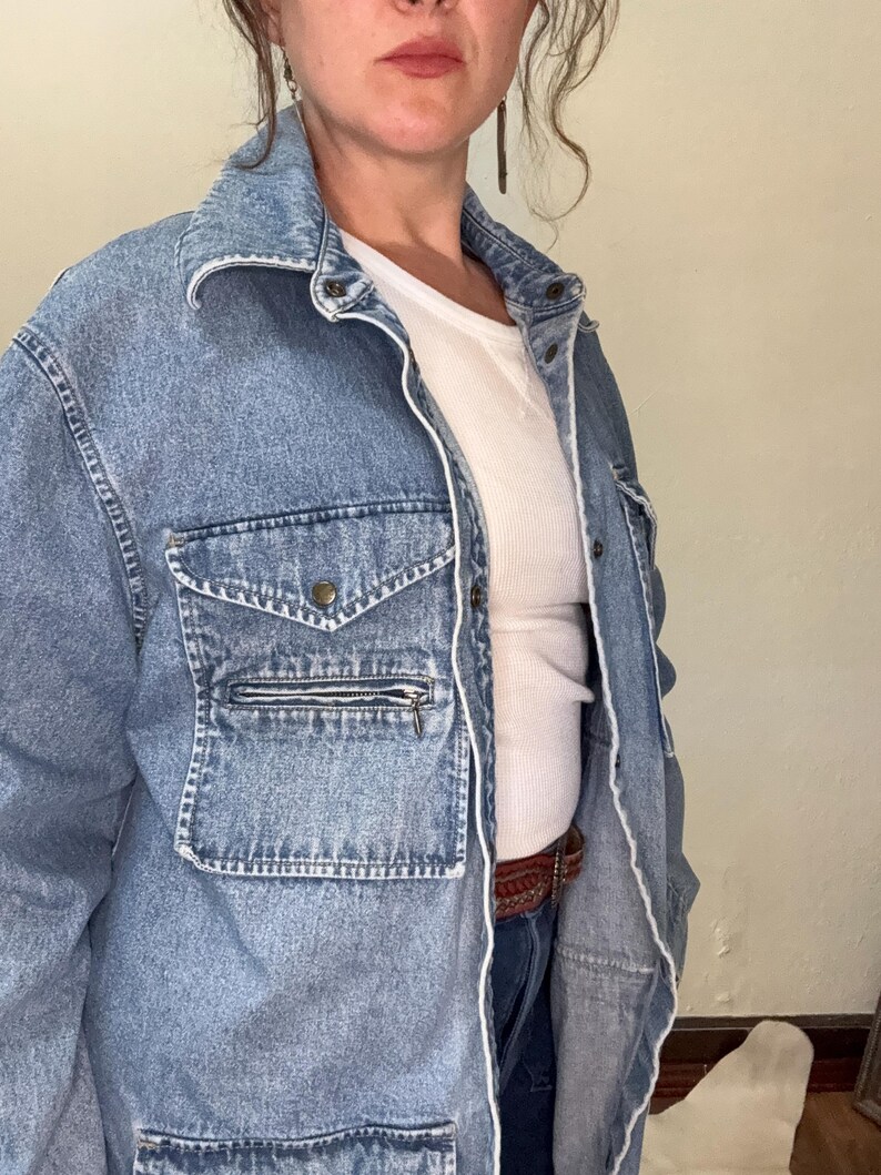 Vintage 90s First Issues Blues Denim Chore Coat / Jacket; Tag Size ...