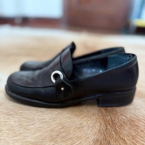 Classic 90s / Y2K Franco Sarto Black Leather Loafers ; Tag Size Women’s 7.5