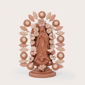 Virgin of Guadalupe of clay/ Virgin Mary/ Virgin Mexico