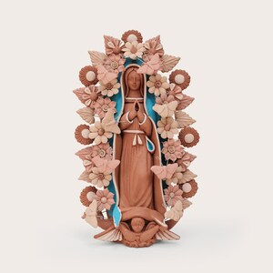 Virgen de Guadalupe de barro/ virgen Maria/ virgen Mexico