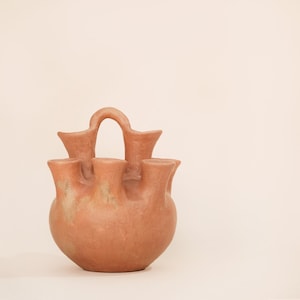 Mixe clay vase, 8-mouth vase / handmade vase