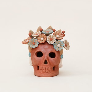 clay skull/ Oaxaca clay skull/ Mexican skull