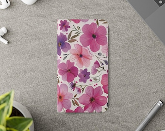 Romantic Wildflowers Wallet Phone Case - Elegant Faux Leather Flip Cover with Card Holder