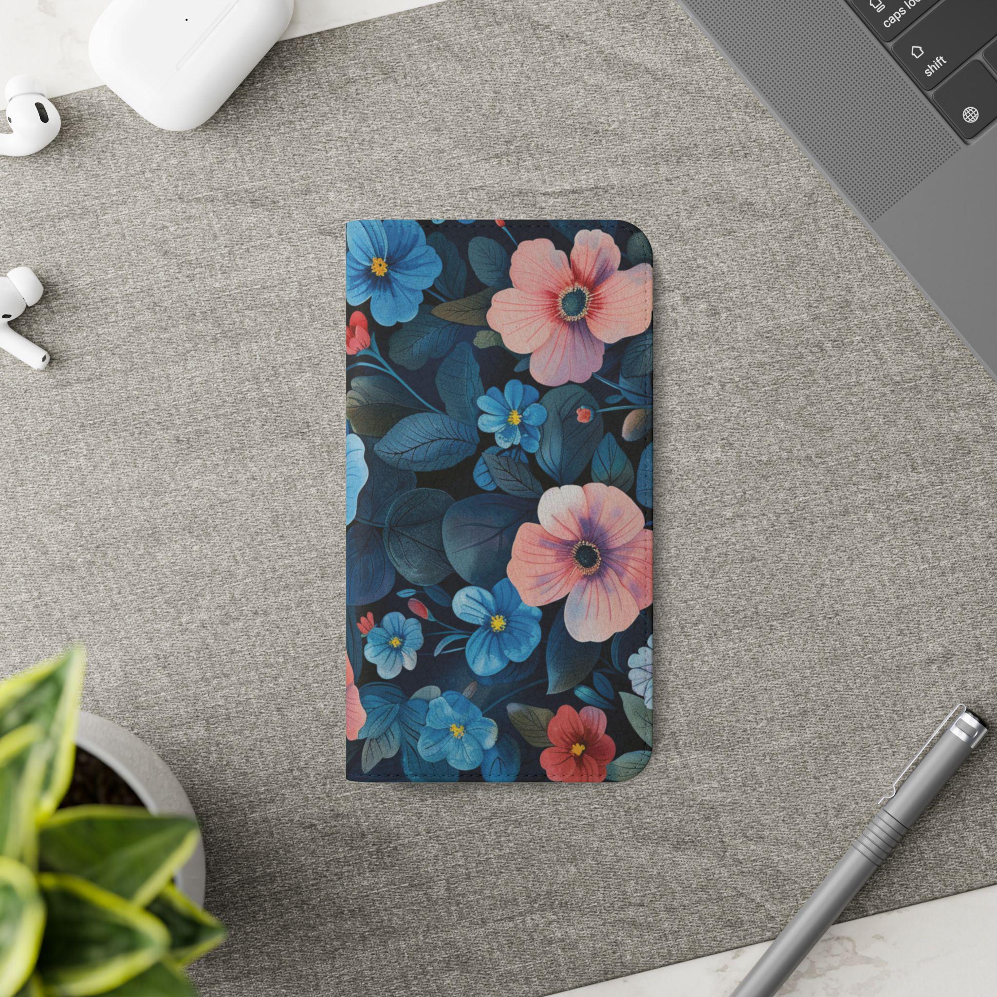 Colorful Floral Wallet Phone Case - Summer Wildflowers - Elegant Faux Leather Flip Cover with Card Holder