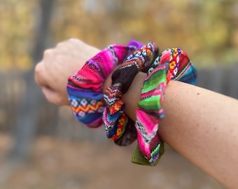 Aguayo Fabric Scrunchies: Handwoven Andean Hair Tie