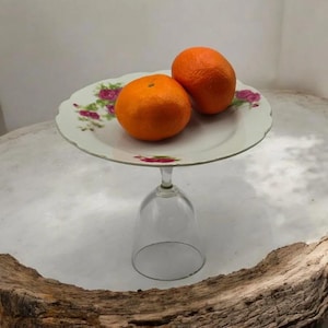 Rose Floral Porcelain Stemmed Plate