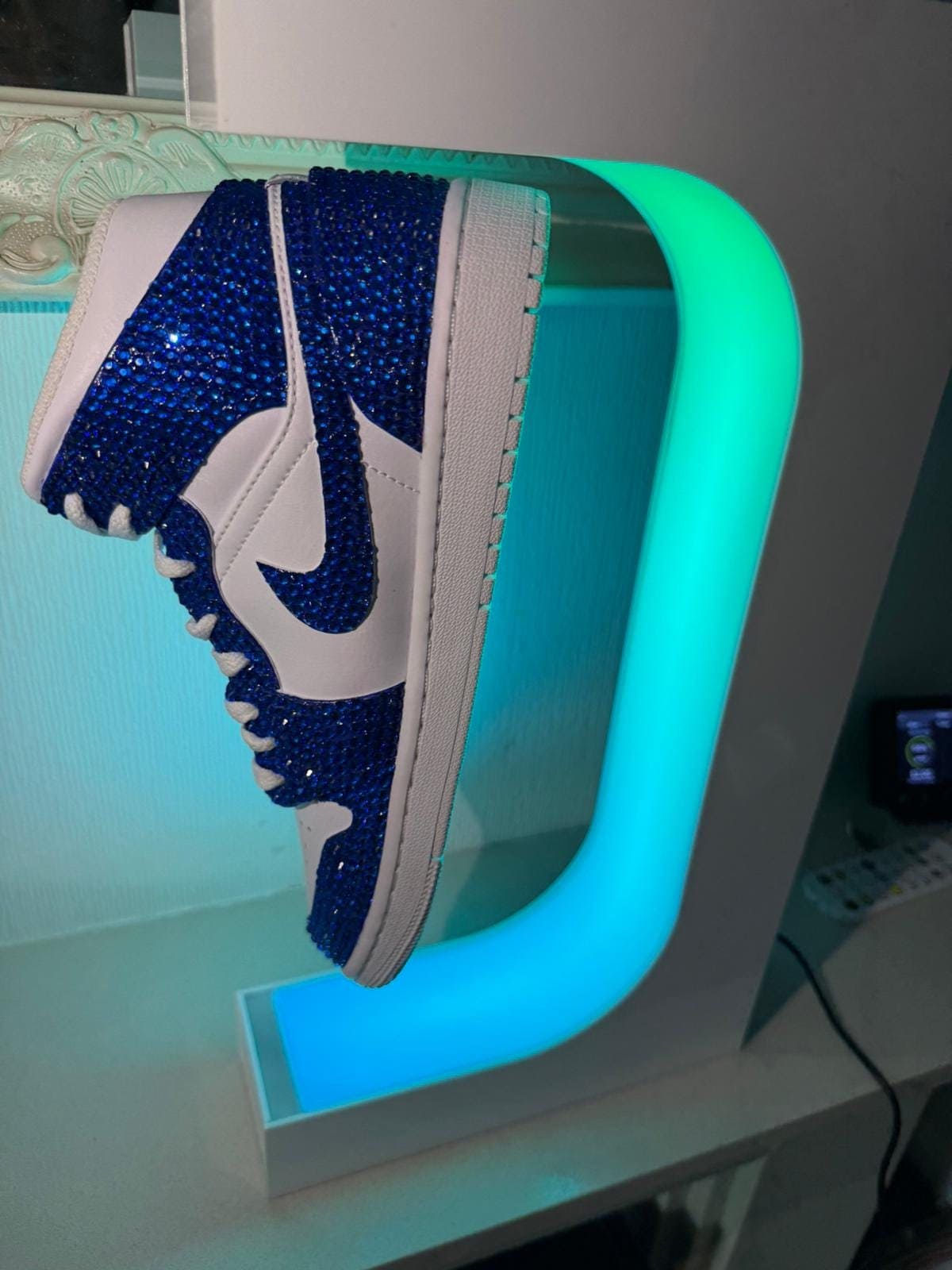 Custom Nike Air Jordan 1 Mids - sneakers met bling strass - Air Force One aangepaste glitter hardloopschoenen dames/HEREN ELKE MAAT