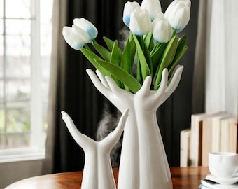 Hands Holding Flowers Vase: Modern Artistic Home Decor - Etsy