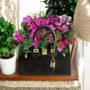 Jarrón de flores para bolso / Maceta decorativa para bolso / Jarrón de resina para decoración del hogar / Maceta de resina elegante para flores / Jarrón de lujo para interiores