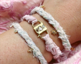 Coquette beachy boho friendship charm bracelet