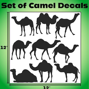 Camel Decals Full Sheet- 9 Camel Silhouette Stickers