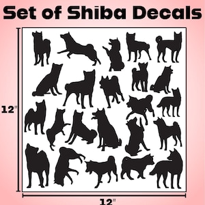 Shiba Inu Decals Full Sheet- 23 Shiba Silhouette Stickers