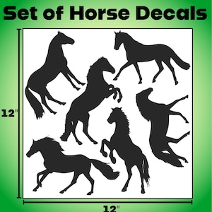 Horse Decals Full Sheet- 6 Horse Silhouette Stickers