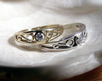 14K Crow Ring in White, Rose or Yellow Gold and Diamond RF180d