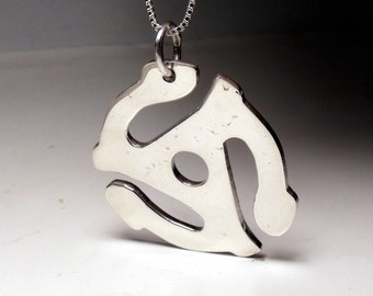 45 RPM Record Adaptor in Sterling Silver Pendant RF456